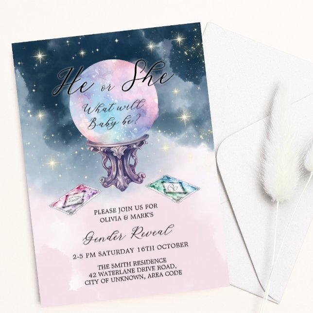 Invitación Revelación de género psíquico espeluznante de bola (Subido por el creador)