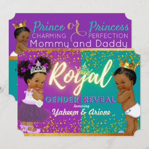 Invitación Revelación de género real africano elegante púrpur