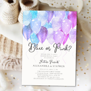 Invitación Revelación de género rosa o azul elegante de Arco