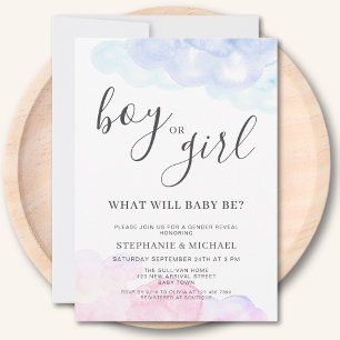 Invitación Revelación de género rosa y azul Niño o Niña 