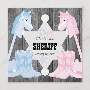 Invitación Revelación de género Sheriff Cowboy