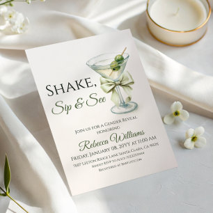 Invitación Revelación de género Tini Oliva Martini de Sip & S