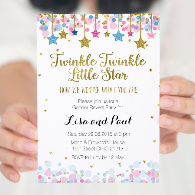 Invitación Revelación de género Twinkle Twinkle Little Star (Subido por el creador)