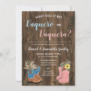 Invitación Revelación de género Vaquero/Vaquera Bootie de mad