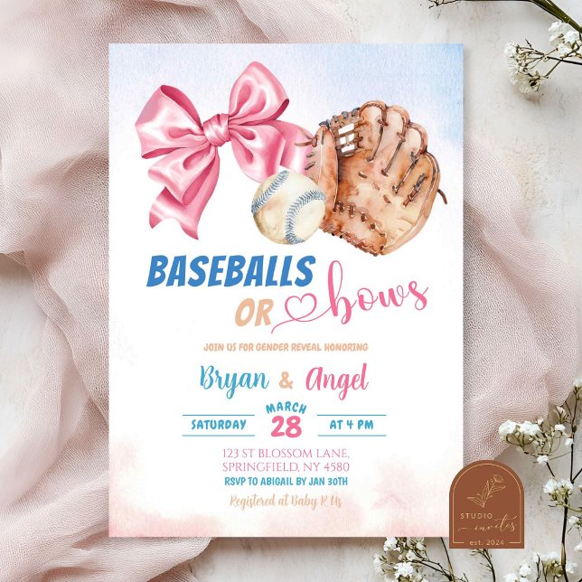 Invitación Revelación de sexo de bebes o bolas de béisbol (Subido por el creador)