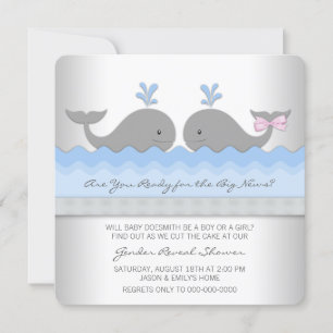 Invitación Revelación del género de la ballena bebé