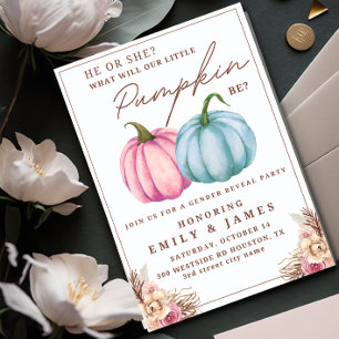 Invitación Revelación del género de la calabaza Niño o Niña  