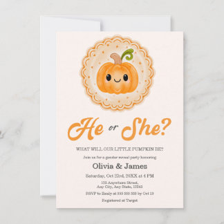 Invitación Revelación del género de naranja quemada de otoño