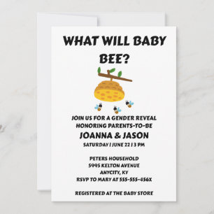 Invitación Revelación del sexo de Baby Bee