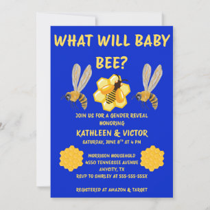 Invitación Revelación del sexo de Baby Bee