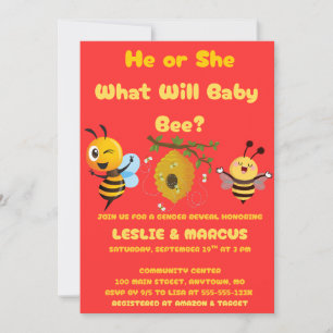Invitación Revelación del sexo de Baby Bee