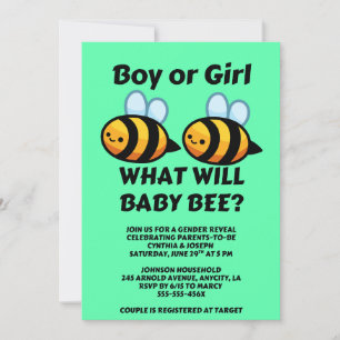 Invitación Revelación del sexo de Baby Bee