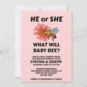 Invitación Revelación del sexo de Baby Bee