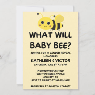 Invitación Revelación del sexo de Baby Bee