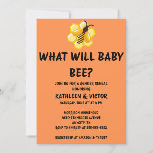 Invitación Revelación del sexo de Baby Bee