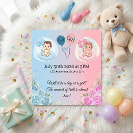 Invitación Revelación del Sexo de Bebé Dulce