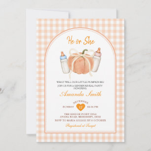 Invitación Revelación del sexo de la pequeña calabaza Otoño É