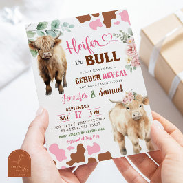 Invitación Revelación del sexo de la vaca ternera o toro Anim