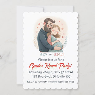 Invitación Revelación del Sexo de los Futuros Padres Editable
