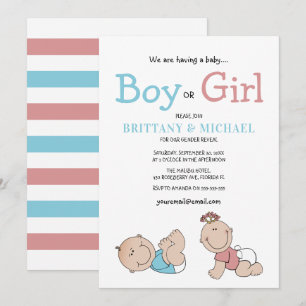 Invitación Revelación del sexo de un bebé adorable