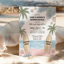 Revelación del sexo del bebé de playa tipo Surfer 