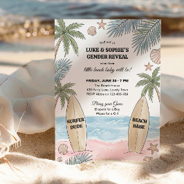 Invitación Revelación del sexo del bebé de playa tipo Surfer 