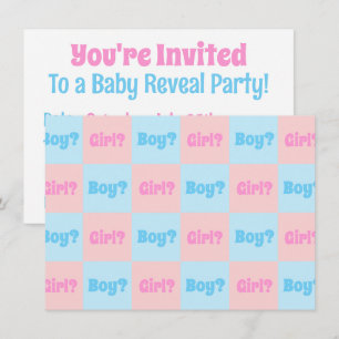 Invitación Revelación del sexo del bebé niño o niña