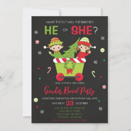 Invitación Revelación del sexo del bebé ¿Qué será el elfo?