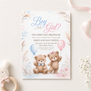 Invitación Revelación del sexo del pequeño cachorro niño o ni