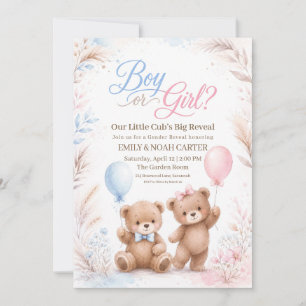 Invitación Revelación del sexo del pequeño cachorro niño o ni