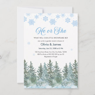 Invitación Revelación del sexo él o ella copos de nieve de in