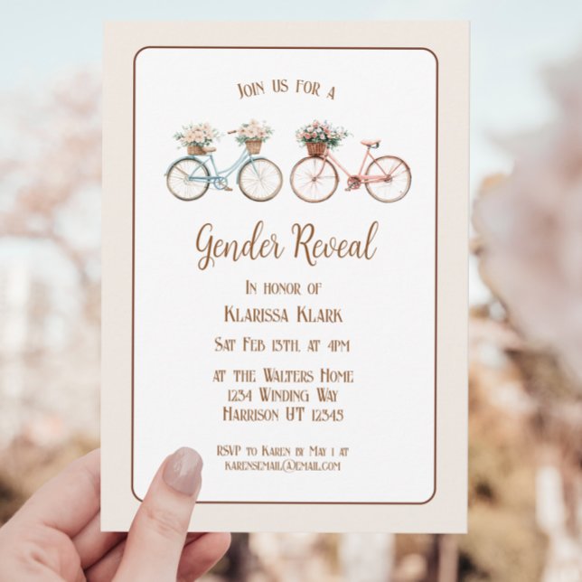 Invitación Revelación elegante de género de bicicleta de époc (Subido por el creador)