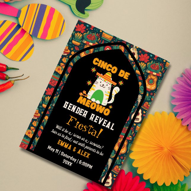 Invitación Revelación retro cinco de mayo - revelación de gén (Subido por el creador)
