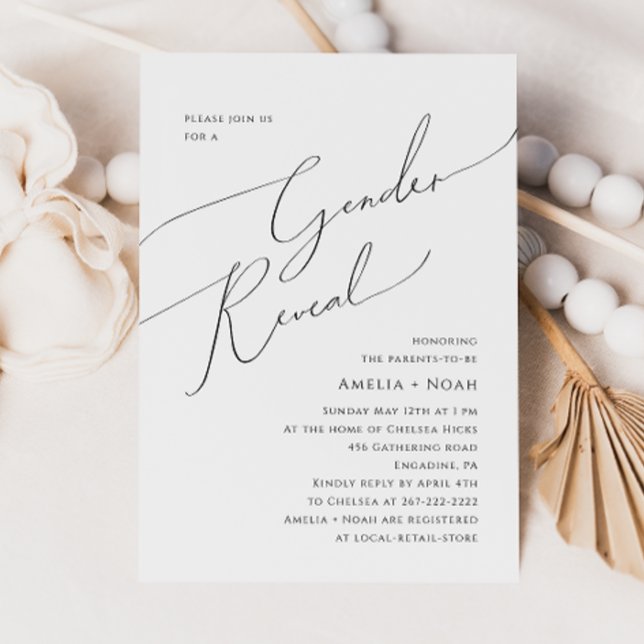 Invitación Revelación sincera, simple y neutra del sexo del b (Subido por el creador)