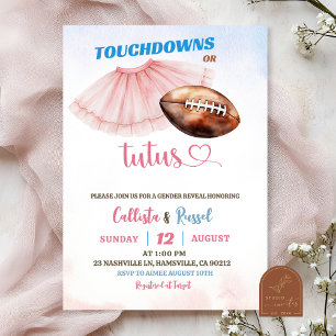 Invitación Revés de género de Touchdown o Tutus