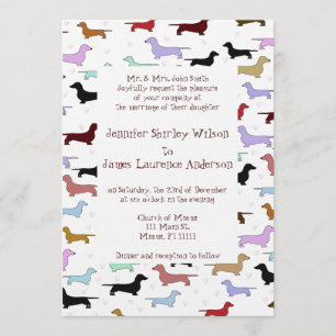 Invitación revisada a la boda de Dachshund