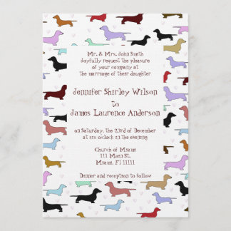 Invitación revisada a la boda de Dachshund