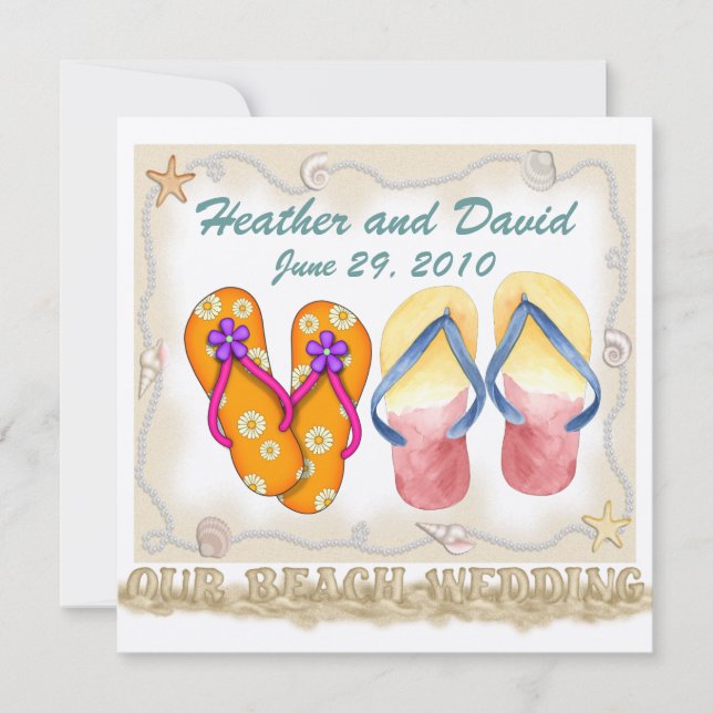 Invitación Revisión del cliente de la boda de playa (Anverso)