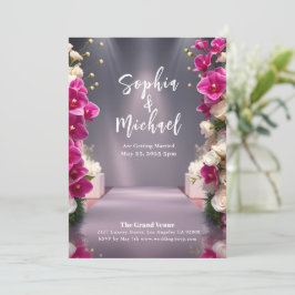 Invitación Revista boda Cubre rosas blancas y orquídeas