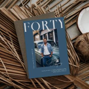Invitación Revista con Estilo Moderno Foto de cumpleaños nú