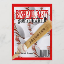 Revista de béisbol fiesta blanco y rojo
