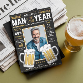 Invitación Revista de Cervezas Cobertura divertida Hombres Ad