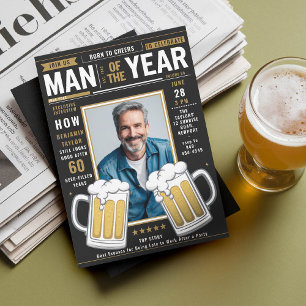 Invitación Revista de Cervezas Cobertura divertida Hombres Ad