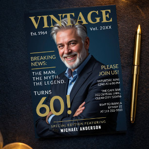 Invitación Revista de Cumpleaños 60 de Hombre