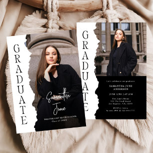 Invitación Revista de Fotos de Graduado Moderno Fiesta de Gra