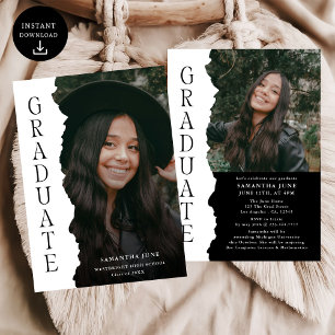 Invitación Revista de Fotos de Graduado Moderno Fiesta de Gra