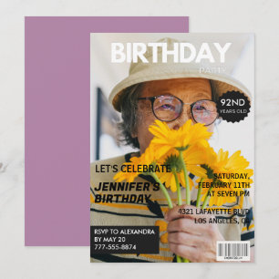 Invitación Revista de Fotos Divertida y con Estilo 92 cumplea
