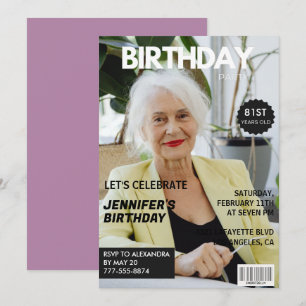 Invitación Revista de fotos divertidas y elegantes cumpleaños