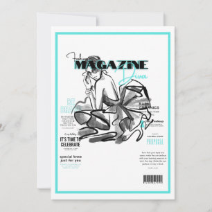 Invitación revista de moda diva para despedida de soltera