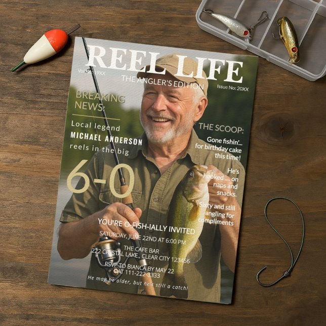 Invitación Revista de Pesca Reel Life 60 cumpleaños (Subido por el creador)